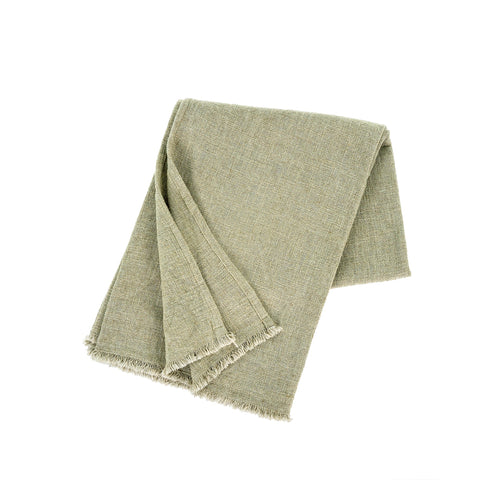 Selena Linen End of the Bed Blanket, Lichen