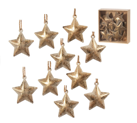 Mini Gold Star Ornament Set