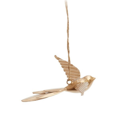 Metal Bird Ornament, Gold