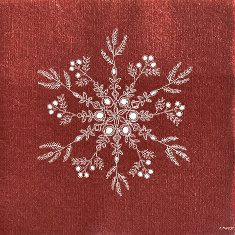 Paviot Dinner Napkins, Fleur des Neiges Rouge