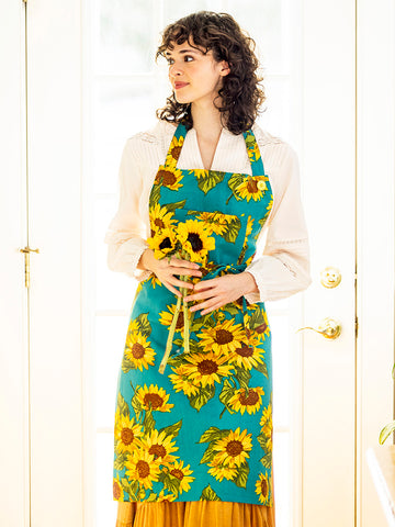 April Cornell Apron, Sunflower - Teal