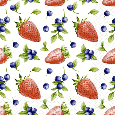 Paper Lunch Napkins, Strawberry Blueberry