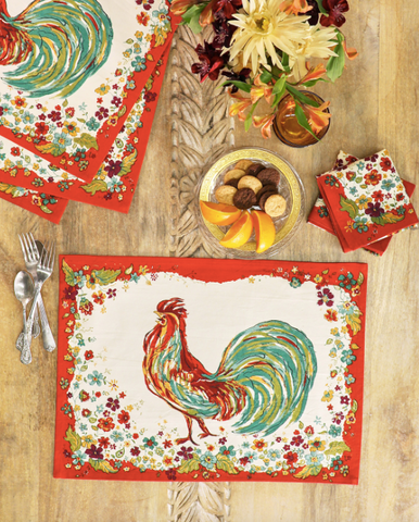 April Cornell Placemats, Rooster