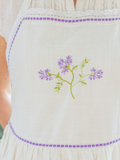 April Cornell Apron, Embroidered Lavender