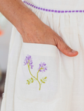 April Cornell Apron, Embroidered Lavender