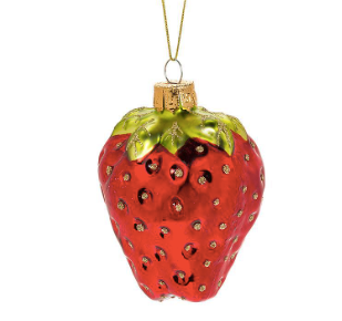 Vintage Glass Strawberry Ornament