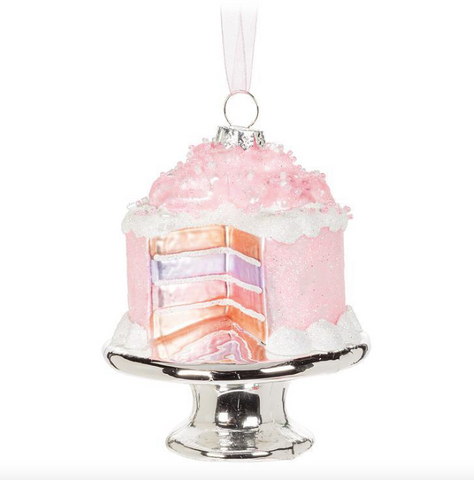 Vintage Glass Cake Ornament