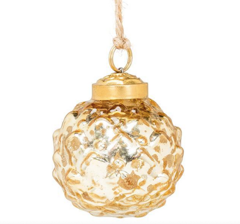 Emboss Ball Ornament, Gold