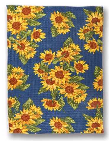 April Cornell Tea Towel, Sunflower Valley - Navy