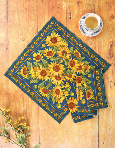 April Cornell Napkins, Sunflower Valley - Navy