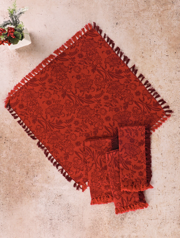 April Cornell Napkins, Garden Jacquard Red