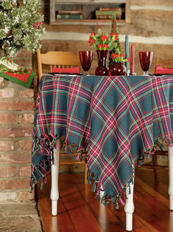 April Cornell Dining Cloth, Evergreen Plaid