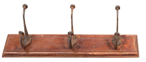 Vintage Hook Board with Three Double Hooks