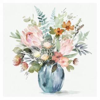Blue Vase with Flowers Canvas