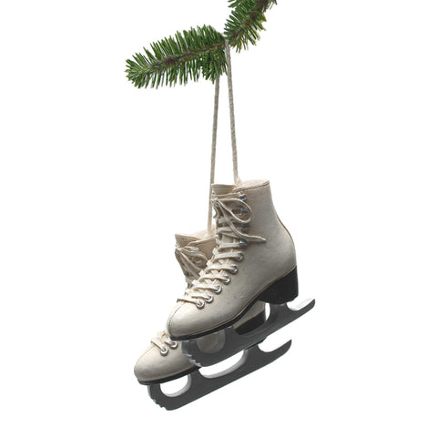 Ivory Figure Skate Ornament