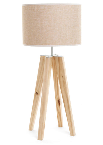 Wooden Tripod Lamp