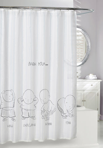 Head Shoulders Knees and Toes Shower Curtain