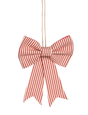 Red Striped Bow Ornament