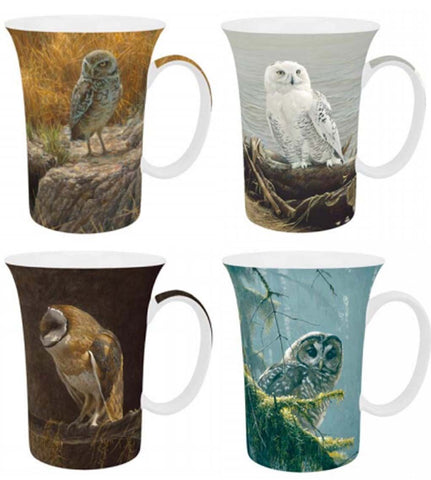 McIntosh Set of 4 Mugs - Robert Bateman, Owls