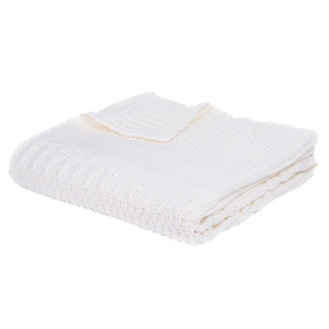 Baba Knitted Throw, Ivory