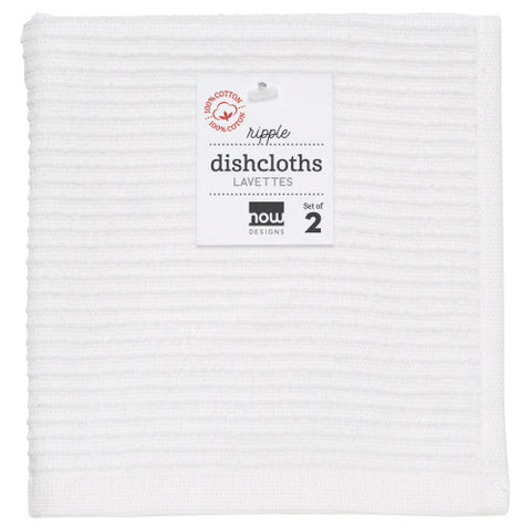 Ripple Dishcloths, White